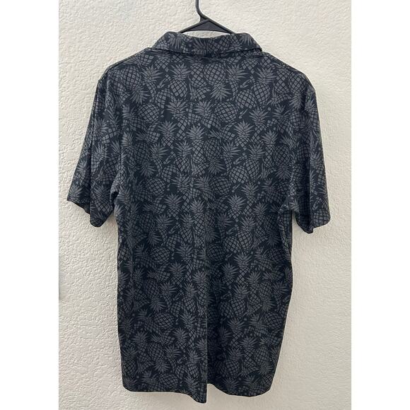 TravisMathew Off The Cape Mens Golf Polo Black Gray Pineapple Shirt Size Large - Picture 3 of 12